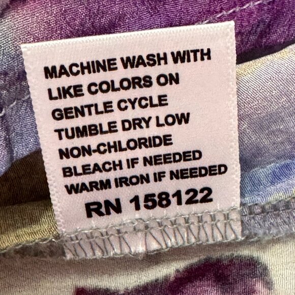 APNY Impressionist Tunic Multicolor Purple Blue Gold Art to Wear Flowy BOHO S - Picture 7 of 7